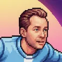 1980s retrowave, pixel art avatar 