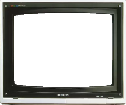 A vintage 1980s television set with a transparent screen.